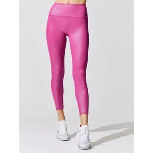 CARBON38 - IRIDESCENT RIBBED HIGH RISE 7/8 LEGGINGS IN MAGENTA